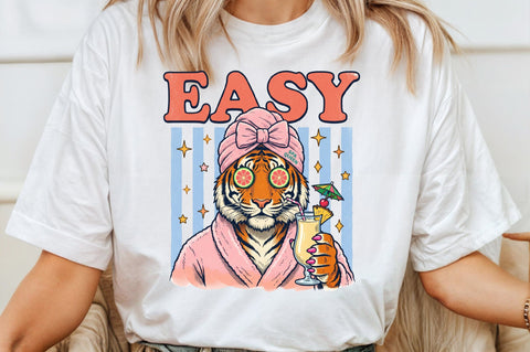 Tiger Spa Relax Summer Drink PNG Sublimation designartist 