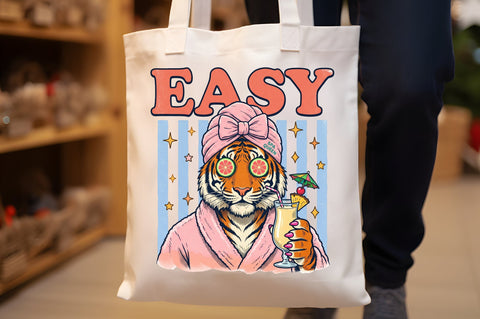 Tiger Spa Relax Summer Drink PNG Sublimation designartist 