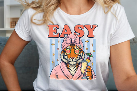 Tiger Spa Relax Summer Drink PNG Sublimation designartist 