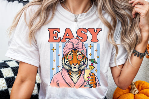 Tiger Spa Relax Summer Drink PNG Sublimation designartist 