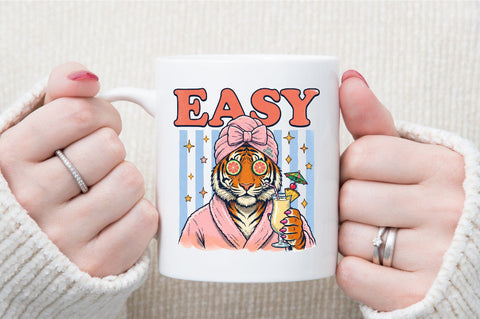 Tiger Spa Relax Summer Drink PNG Sublimation designartist 