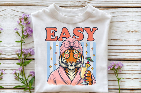 Tiger Spa Relax Summer Drink PNG Sublimation designartist 