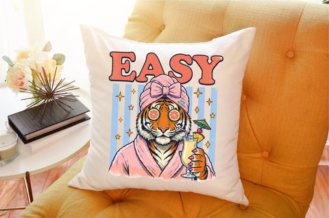 Tiger Spa Relax Summer Drink PNG Sublimation designartist 