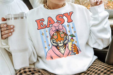 Tiger Spa Relax Summer Drink PNG Sublimation designartist 