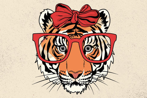 Tiger svg, tiger with glasses bubble gum , Tiger mascot svg , funny Wild Animal head Clipart, mascot logo Vector SVG DesignDestine 