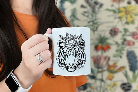 Tiger svg, tiger with glasses bubble gum , Tiger mascot svg , funny Wild Animal head Clipart, mascot logo Vector SVG DesignDestine 