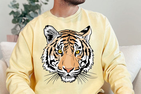 Tiger svg, tiger with glasses bubble gum , Tiger mascot svg , funny Wild Animal head Clipart, mascot logo Vector SVG DesignDestine 