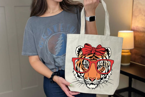 Tiger svg, tiger with glasses bubble gum , Tiger mascot svg , funny Wild Animal head Clipart, mascot logo Vector SVG DesignDestine 