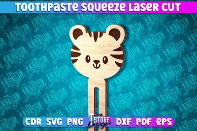 Tiger Toothpaste Squeezer Laser Cut | Laser Cut SVG Design SVG The T Store Design 