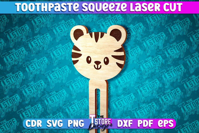 Tiger Toothpaste Squeezer Laser Cut | Laser Cut SVG Design SVG The T Store Design 