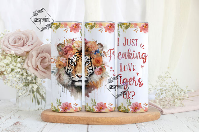 Tiger Tumbler Cup Gifts For Women - Birthday Christmas Gifts For Tiger Lovers - Tiger Skinny Tumbler Wrap, 20oz Tumbler Sublimation Design Sublimation sassyprint 