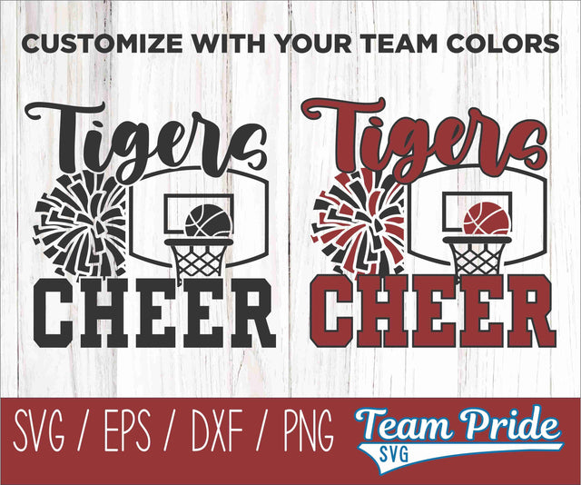 Tigers Basketball Cheer SVG Digital Download Printable - SVG, EPS, DXF, PNG SVG Team Pride SVG 