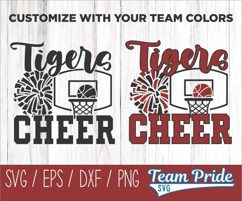 Tigers Basketball Cheer SVG Digital Download Printable - SVG, EPS, DXF, PNG SVG Team Pride SVG 
