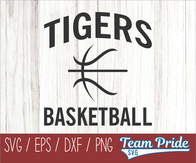 Tigers Basketball SVG Digital Download Printable - SVG, EPS, DXF, PNG SVG Team Pride SVG 