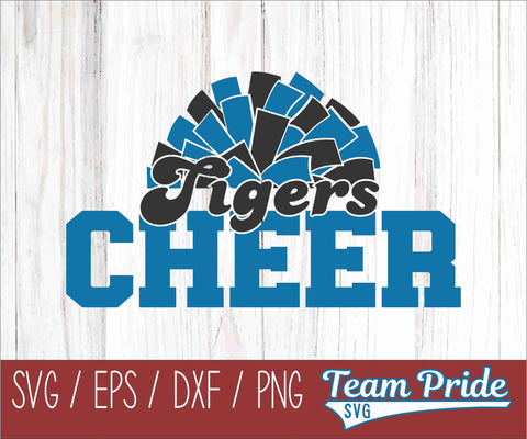 Tigers Cheer Pom Pom SVG Digital Download Printable - SVG, EPS, DXF, PNG SVG Team Pride SVG 