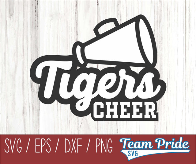Tigers Cheer SVG Printable Digital Download SVG, EPS, DXF, PNG 3 SVG Team Pride SVG 