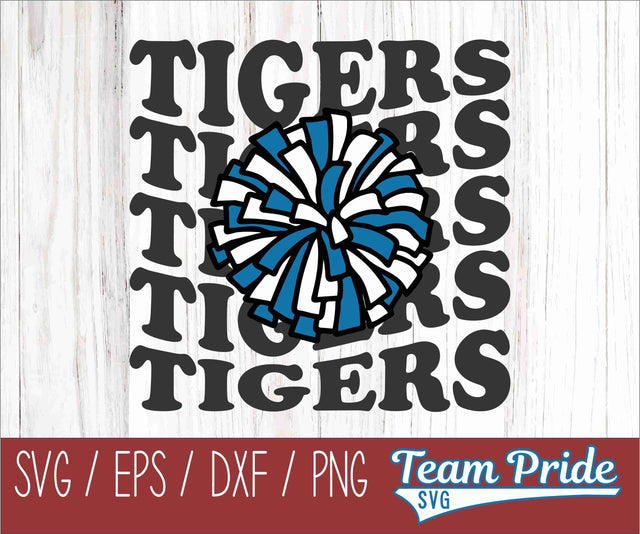 Tigers Cheer Vintage Wave SVG Digital Download Printable - SVG, EPS, DXF, PNG SVG Team Pride SVG 