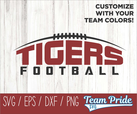 Tigers Football SVG Digital Download Printable - SVG, EPS, DXF, PNG 2 SVG Team Pride SVG 