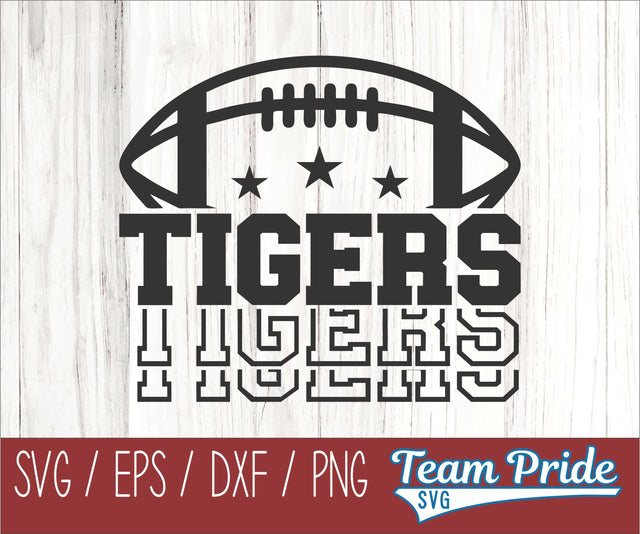 Tigers Football SVG Digital Download Printable - SVG, EPS, DXF, PNG 4 SVG Team Pride SVG 