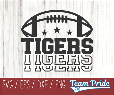 Tigers Football SVG Digital Download Printable - SVG, EPS, DXF, PNG SVG Team Pride SVG 
