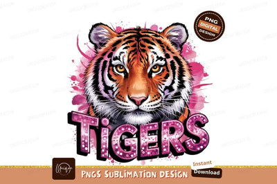 Tigers Head Pink Watercolor Sublimation Png Sublimation Designangry 
