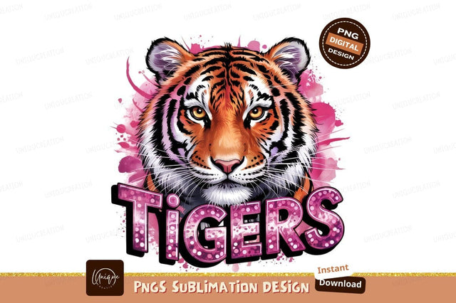 Tigers Head Pink Watercolor Sublimation Png Sublimation Designangry 