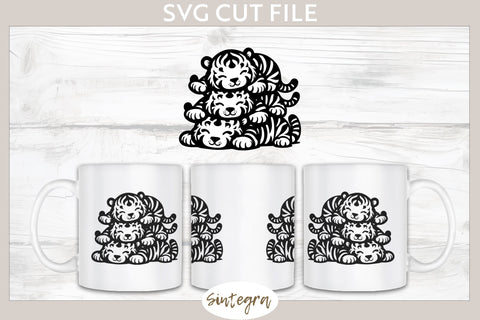 Tigers Pile v1 SVG Cut File SVG Sintegra 