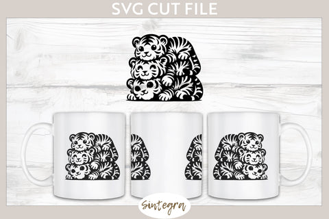 Tigers Pile v3 SVG Cut File SVG Sintegra 