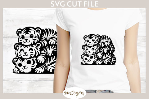 Tigers Pile v3 SVG Cut File SVG Sintegra 