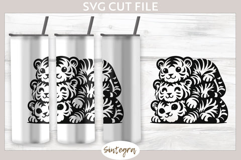 Tigers Pile v3 SVG Cut File SVG Sintegra 