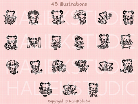 Tigers SVG Design Set SVG HalieKStudio 