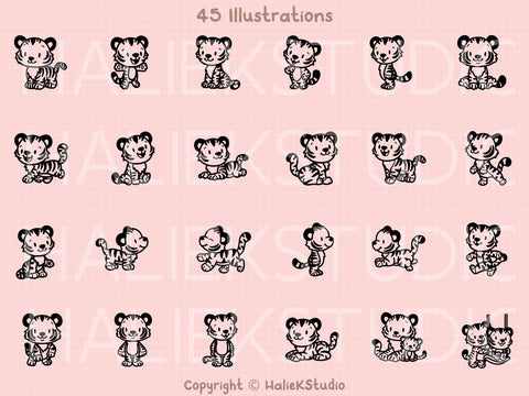 Tigers SVG Design Set SVG HalieKStudio 