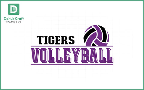 Tigers Volleyball SVG Logo Volleyball SVG PNG & EPS V1 SVG dahukdesign 