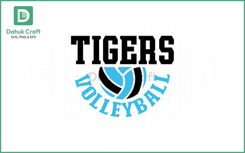 Tigers Volleyball SVG Logo Volleyball SVG PNG & EPS V10 SVG dahukdesign 