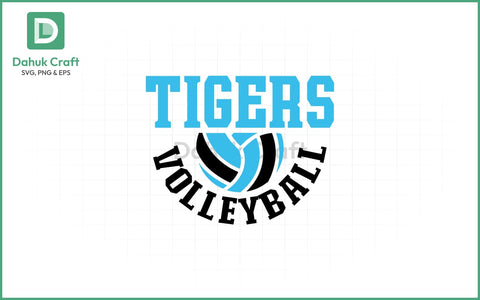 Tigers Volleyball SVG Logo Volleyball SVG PNG & EPS V11 SVG dahukdesign 