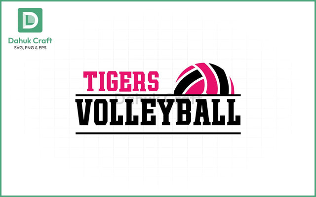 Tigers Volleyball SVG Logo Volleyball SVG PNG & EPS V12 SVG dahukdesign 