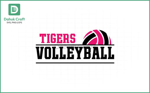 Tigers Volleyball SVG Logo Volleyball SVG PNG & EPS V12 SVG dahukdesign 