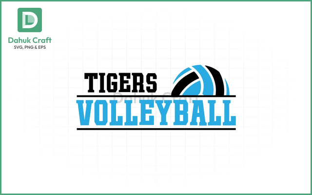 Tigers Volleyball SVG Logo Volleyball SVG PNG & EPS V13 SVG dahukdesign 