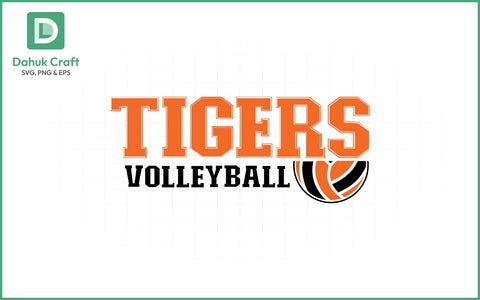 Tigers Volleyball SVG Logo Volleyball SVG PNG & EPS V3 SVG dahukdesign 