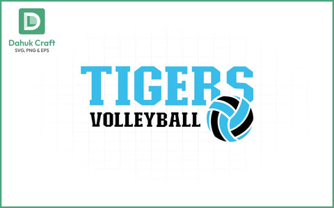 Tigers Volleyball SVG Logo Volleyball SVG PNG & EPS V4 SVG dahukdesign 