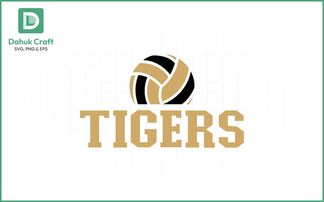 Tigers Volleyball SVG Logo Volleyball SVG PNG & EPS V5 SVG dahukdesign 