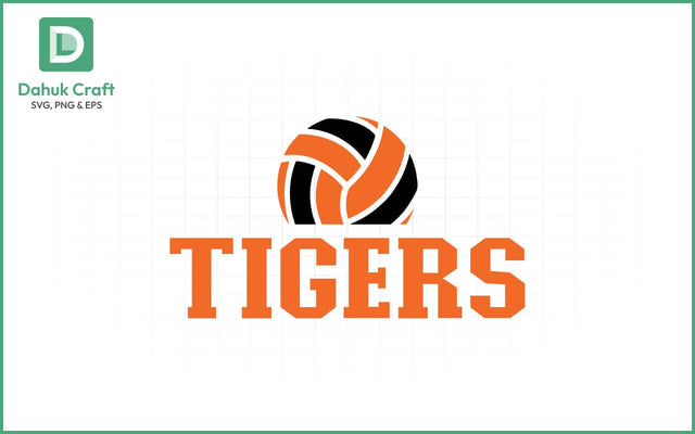 Tigers Volleyball SVG Logo Volleyball SVG PNG & EPS V6 SVG dahukdesign 