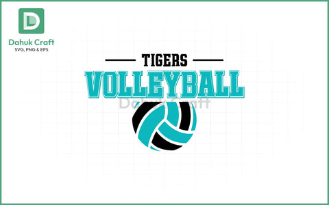 Tigers Volleyball SVG Logo Volleyball SVG PNG & EPS V7 SVG dahukdesign 
