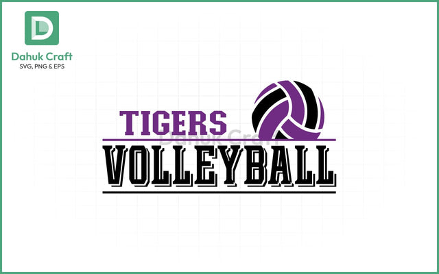 Tigers Volleyball SVG Logo Volleyball SVG PNG & EPS V7 SVG dahukdesign 