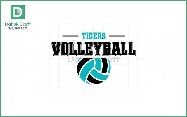 Tigers Volleyball SVG Logo Volleyball SVG PNG & EPS V8 SVG dahukdesign 