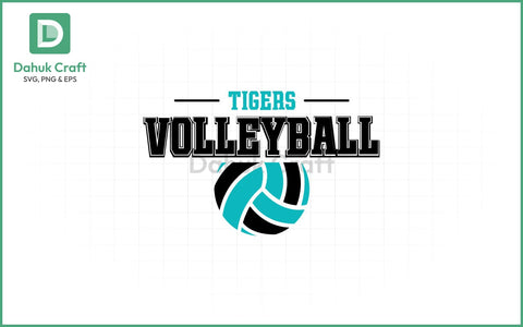 Tigers Volleyball SVG Logo Volleyball SVG PNG & EPS V8 SVG dahukdesign 