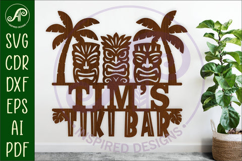 Tiki bar personalized name sign SVG APInspireddesigns 