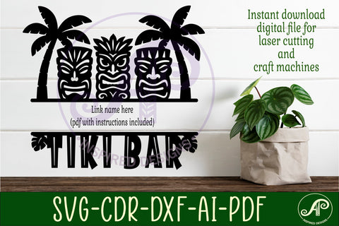 Tiki bar personalized name sign SVG APInspireddesigns 