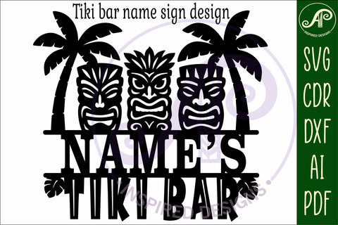 Tiki bar personalized name sign SVG APInspireddesigns 