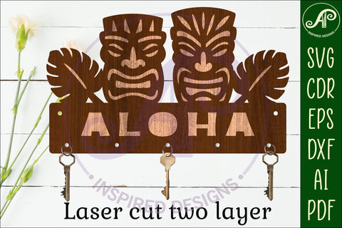 Tiki heads Key holders for metal and laser cutting SVG APInspireddesigns 